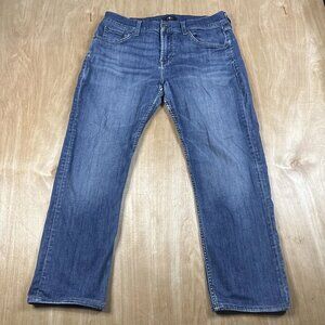 7 For All Mankind Men's The Straight Jeans Blue Denim Size 34X28 Modern Casua